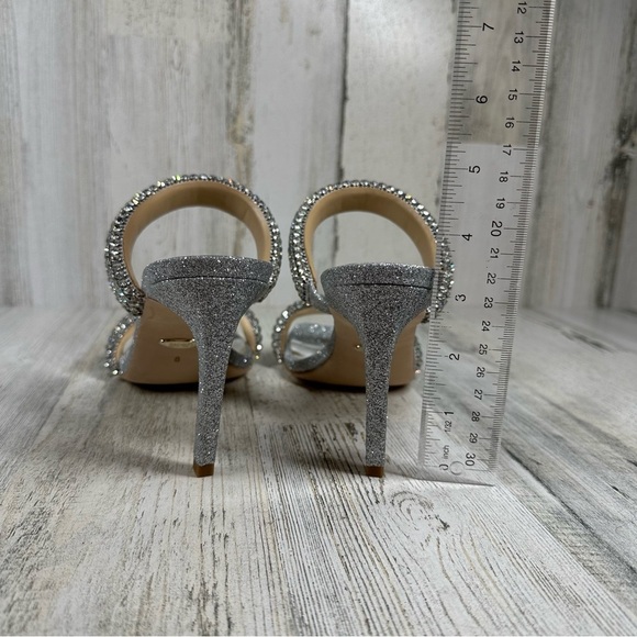 New Badgley Mischka Women's Sade Jeweled Double-Band Stiletto Heeled Sandal #958 - Picture 8 of 11